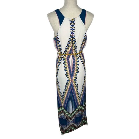 Anthropologie Maeve Pakpao Geometric Print Belted Boho Maxi Dress - Picture 5 of 13